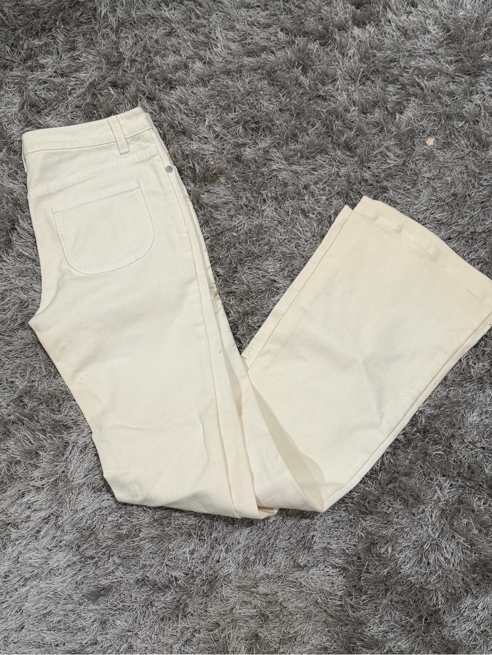 Dior Women's Cream Wide-Leg Jeans 2